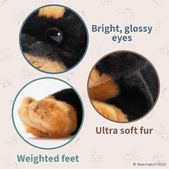 15”Gunner Rottweiler Plush Stuffed Animal Puppy Dog Toy for Kids Toy - Picture 3 of 5